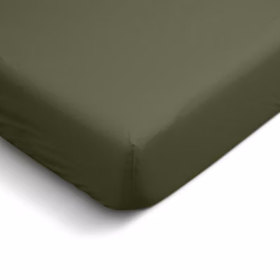 Drap Housse uni 90x190cm PERCALE KAKI