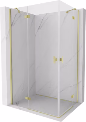 Mexen Mist-H Duo cabine de douche pivotante gauche 80 x 70 cm, transparent, or brossé – 8A5-080L-070P-55-00