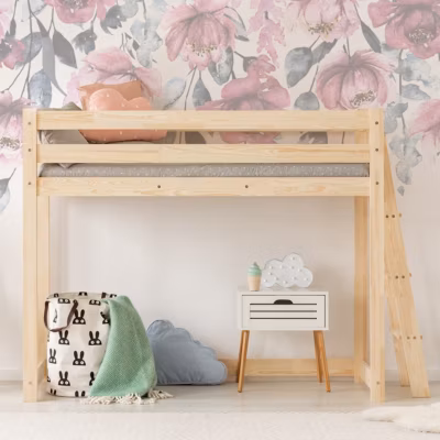 Lit mi-hauteur 90×190 sommier inclus Mark Bois