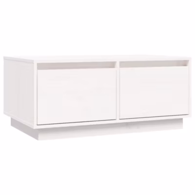 814440 vidaXL Table basse Blanc 80x50x35 cm Bois massif de pin