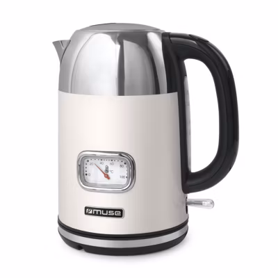 Bouilloire sans fil MUSE MS-020 SC – indicateur de température de l&rsquo;eau – 2200W – Filtre amovible et lavable – Capacité de 1.7 L