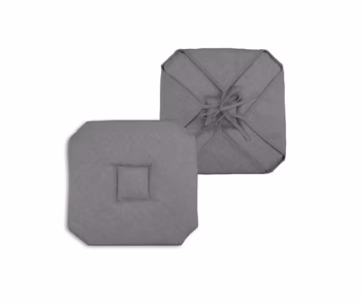 Coussin galette de chaise 4 rabats 40x40cm anthracite chinee
