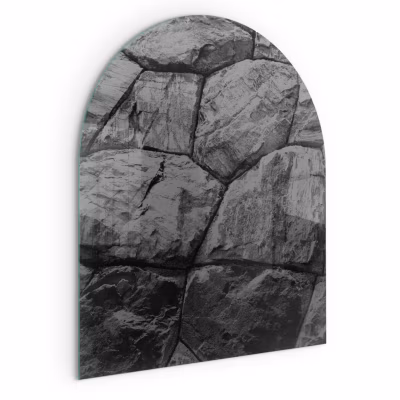 Plaque de Sol de Cheminée Wallfluent 80×70 cm Motif de pierre naturelle Revêtement de Sol sous la Cheminée