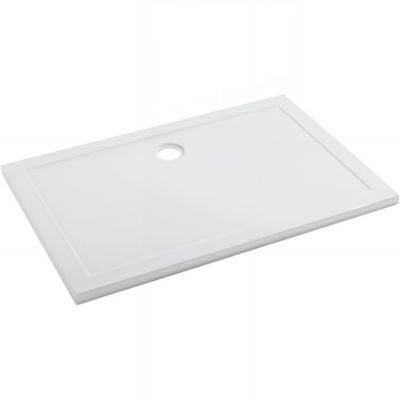 Receveur de douche extra-plat acrylique haute densité fond lisse SANINDUSA Open 100×90 épaisseur 4cm blanc