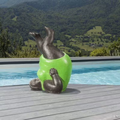 Statue femme ronde design en vert
