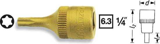Douille-embout TORX® intérieur T 20 Longueur: 28 mm Hazet 8502-T20 Propulseur: 1/4 (6.3 mm) 1 pc(s)