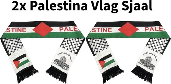 Écharpe drapeau de la Palestine, motif résille, 130x14cm