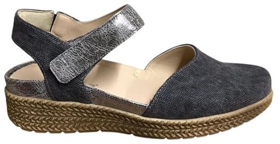 Durea – 5924 H – Sandales à talon pour femme – Couleur : Gris – Taille : 40.5