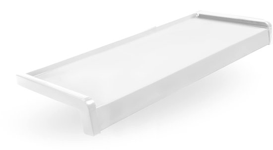 DQ-PP Vensterbank Staal + Poedercoating – 60 cm – Wit RAL 9016 – Diepte 22,5 cm – Weersbestendig – Incl. PVC-eindkappen – Vensterbank – Buitenvensterbank – Vensterbank – Buiten