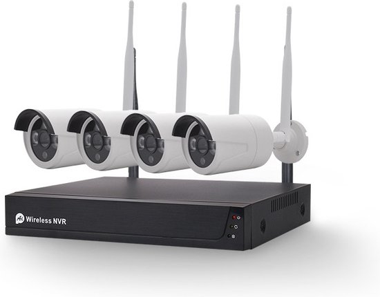 DrPhone SmartVision – Kit caméra NVR – Set de 4 caméras – Détection de mouvement et de forme humaine – Étanchéité IP66 – Résolution Full HD 3MP – HDD 2 To – Connexion jusqu&rsquo;à 800 mètres