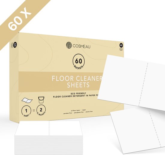 Feuilles nettoyantes pour sols Cosmeau 60 lavages Feuilles de lavage Feuilles détergentes Bandes de sol Eco – Cosmo Cosmea Kosmo