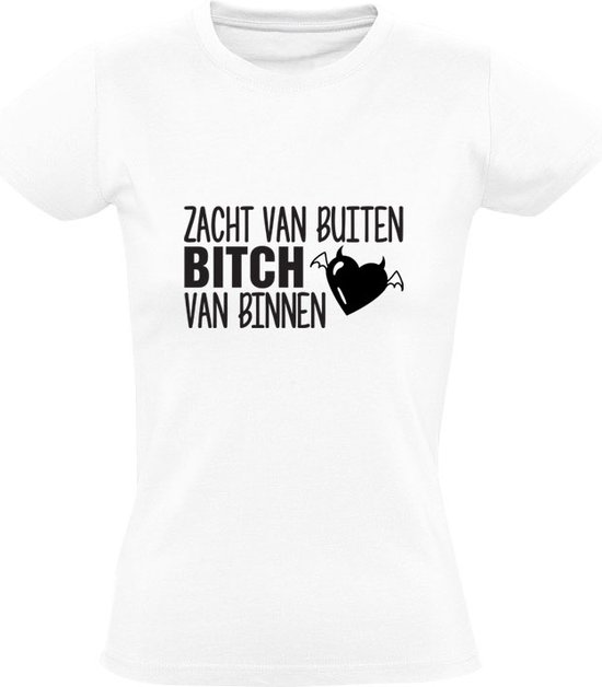 Doux à l&rsquo;extérieur salope à l&rsquo;intérieur t-shirt | chienne | relation | petite amie | cadeau | Blanc