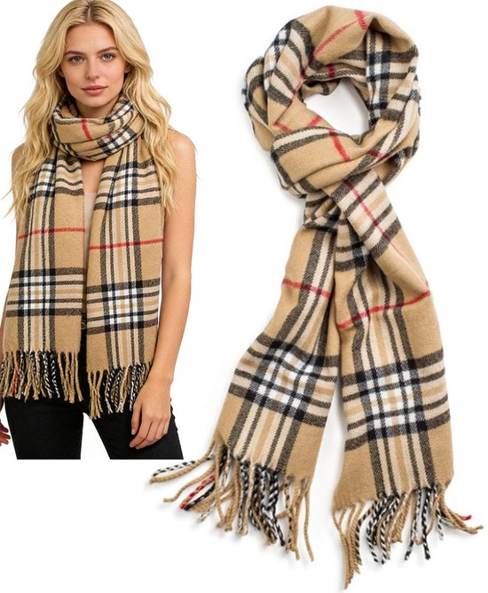 Écharpe – Écharpe d&rsquo;hiver – Chauffe-cou chaud – Écharpe d&rsquo;hiver – Faux cachemire – Unisexe – Convient pour un usage quotidien, les trajets domicile-travail et les voyages – Beige clair – 190*32cm