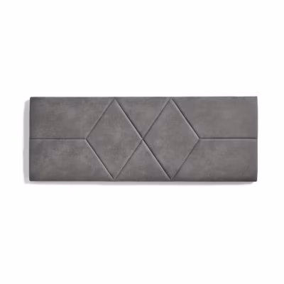 Tête de lit pour lit de 80 Deux Diamants de Tissu Anti-Taches 112 x 57 x 5 cm Couleur Gris. ECCOX