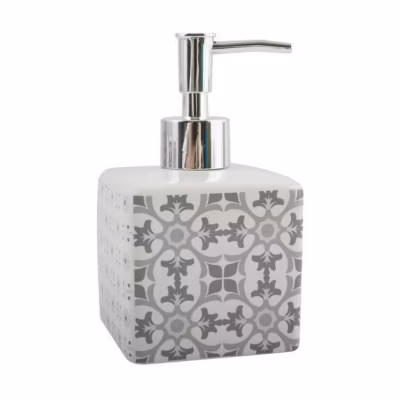 Distributeur de savon – MSV – Evora – En céramique – 8 cm – Contenance 280ml – Gris