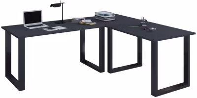 Bureau Lona H. 76 x L. 190 x P. 130 cm Noir / Anthrazit