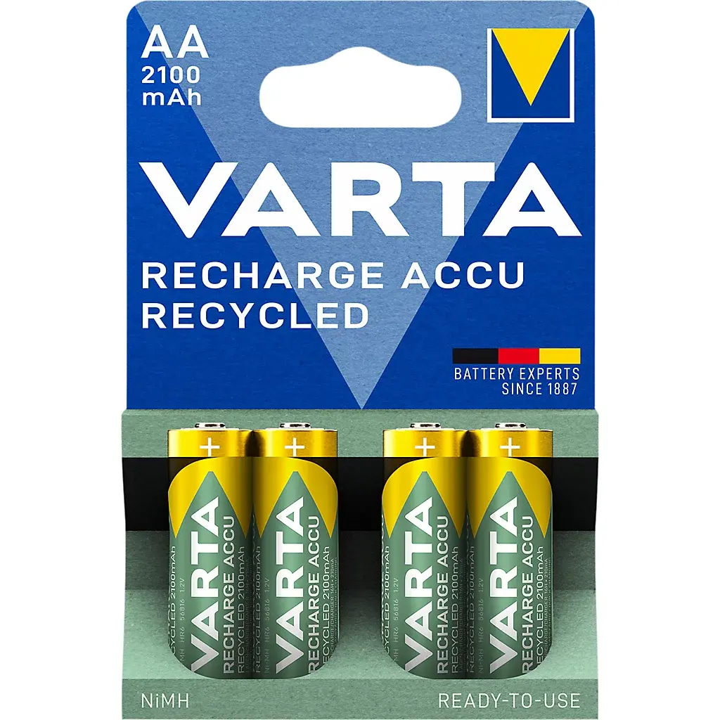 VARTA – 4 piles rechargeables AA / HR6 / LR6 2100mAh – 56706101404
