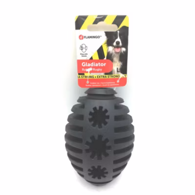 jeux pour chien Gladiator Rugby L Noir 12 cm D 8.5 cm extra strong