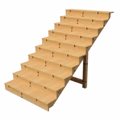 BERLIN Escalier extérieur bois 10 marches H 173cm L-140cm – avec contre marche