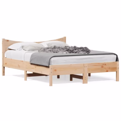 Lit double, Lit adulte, Cadre de lit sans matelas 120×200 cm bois de pin massif