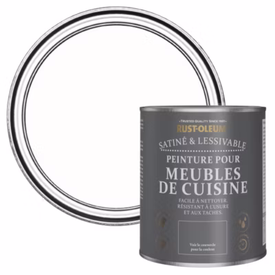 Peinture Blanche pour Meubles de Cuisine, Satin – RUST-OLEUM – Craie Blanche 750ml