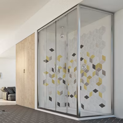 Cabine douche 70×180 H198 CM mod. Young Duo 2 Portes Transparent