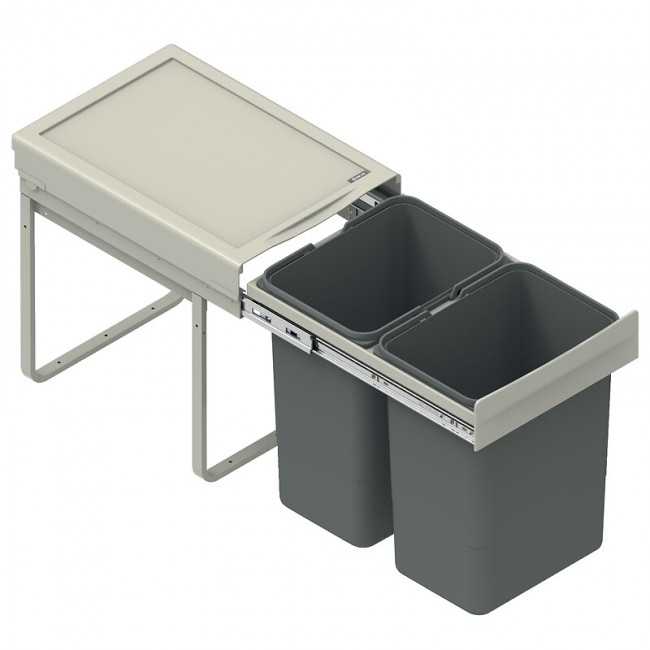 Poubelle tri sélectif 2 bacs – capacité 30 ou 40 L – fermeture amortie SYNERCIA
