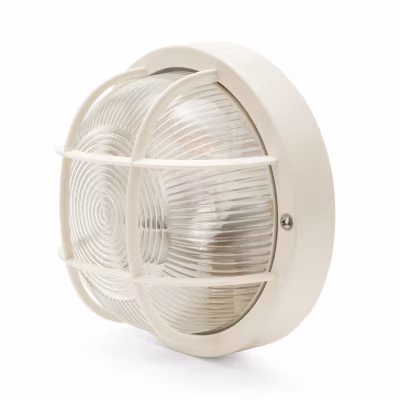 BUBBLE: hublot rond en verre et plastique.  E27 max 60W – Blanc