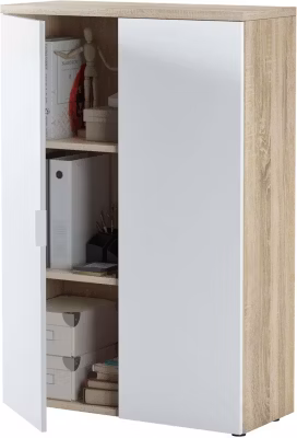 Armoire de rangement bureau avec 2 portes – Dim : 119 x 80 x 33 cm -PEGANE