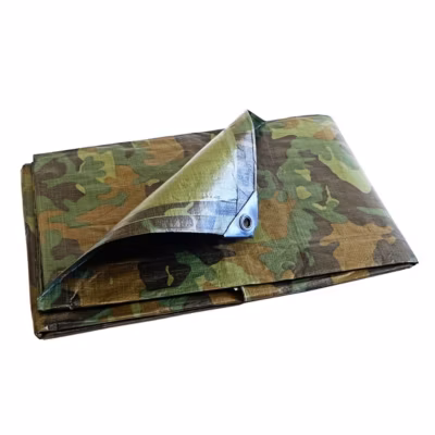 Bâche de Chantier 1,8×3 m – TECPLAST – CM150CH – Camouflage – Haute Qualité – Bâche de protection imperméable pour Travaux