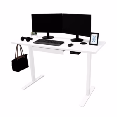 Bureau Assis-Debout Électrique Avec Tiroir (140 x 60 cm)