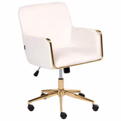 Chaise de bureau ALTONA Velours Blanc cassé
