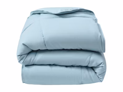 Couette enfant légère – 140 x 200 cm – 180g/m² – Fibre de soja toucher peau de pêche – Bleu – THERMO CONTROL