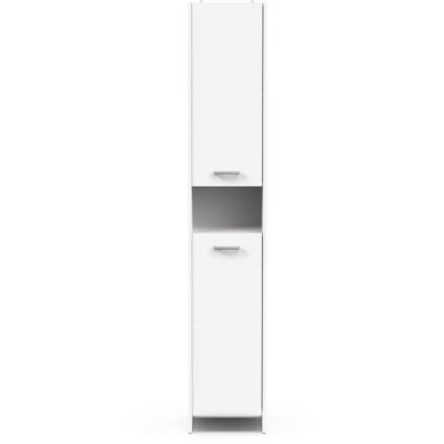 Colonne lingere de salle de bain – Blanc mat – 2 portes – L34,2 x P33 x H185 cm – DEMEYERE