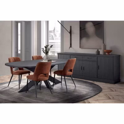 ALPHA – Ensemble Buffet 4 Portes et Table Repas Ovale 200cm