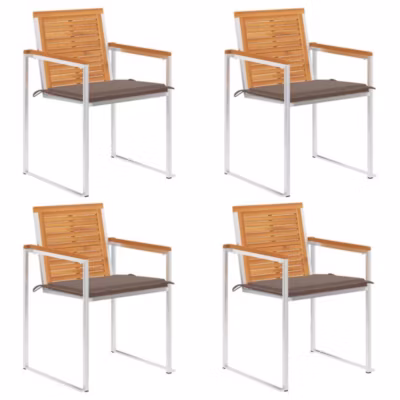 Chaises de jardin lot de 4 avec coussins Bois d&rsquo;acacia massif vidaXL
