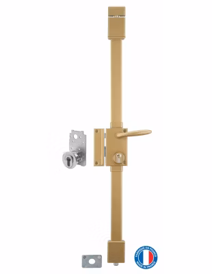 Serrure en applique Targa A2P à fouillot pour entrée, gauche, 3pts, Transit2 30x65mm, axe 45mm, or, 4 clés – THIRARD