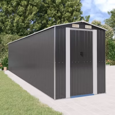 vidaXL Abri de jardin Anthracite 192x855x223 cm Acier galvanisé 3147457