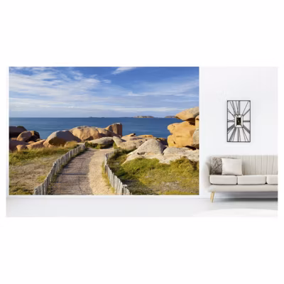 Papier peint intissé CHEMIN DES ROCHERS 400 x 270 cm (LxH) – Tapisserie murale panoramique XXL, Made in France par Scenolia