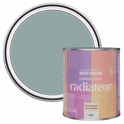 Peinture Bleue pour Radiateur, Finition Mate – RUST-OLEUM – Bleu Gris 750ml