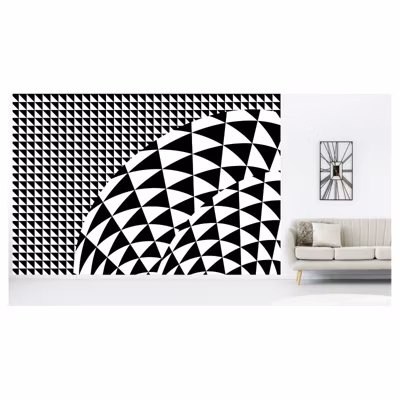 Papier peint intissé EVENTAIL GRAPHIQUE 400 x 270 cm (LxH) – Tapisserie murale panoramique XXL, Made in France par Scenolia