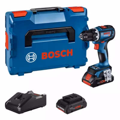 Perceuse visseuse 18V GSR 18V-90C moteur sans charbon + 2 batteries Procore 4Ah + chargeur en coffret L-BOXX – BOSCH – 06019K6004