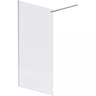 Paroi de douche murale fixe verre trempé 8mm fixation murale+barre de renfort inox SANINDUSA Screen H 2,04m L 1,00m verre cristal