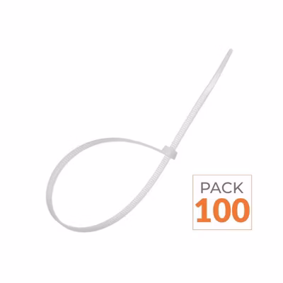 Pack de  100 – Serre-câbles 100 x 3,5mm Blanc – SILAMP