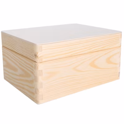 Creative Deco Boîte en Bois Non Peinte avec Couvercle – 19,5 x 15 x 10 cm – Boîte à Souvenirs Bébé – Rangement Objets & Documents