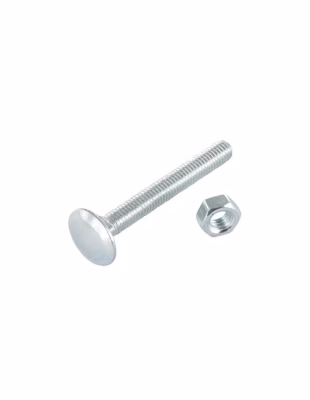 Boulon (vendu avec Ecrou) TRCC JAPY tête ronde collet carré M10X90 Filetage total Acier zingué – 1 pièce