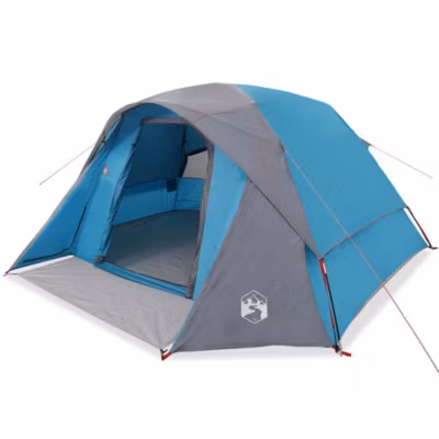 Tente de camping de cabine 4 personnes bleu imperméable vidaXL
