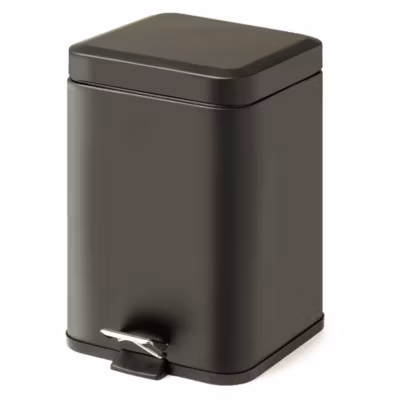 Corbeille Rectangulaire 5L En Aluminium Noir Mat