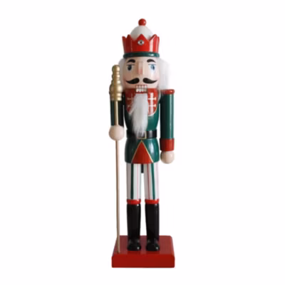 Casse-noisette de Noël Rebecca Mobili Cereo 35x8x10 Bois Vert Rouge Classique