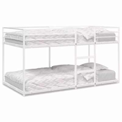 Cadre de lit, Lit superposé sans matelas blanc 90×200 cm acier